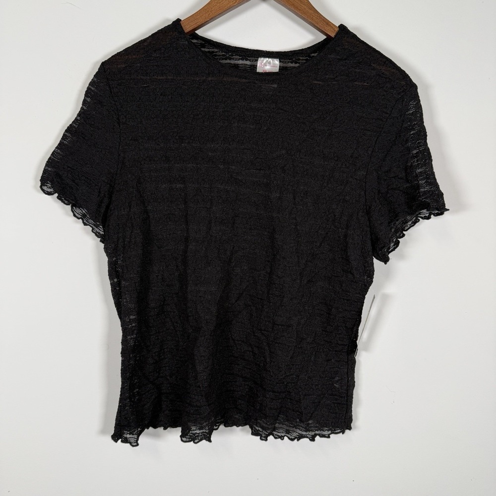 Juniors No Boundaries Black Sheer Shirt XXL NWT New Casual Gothcore‎